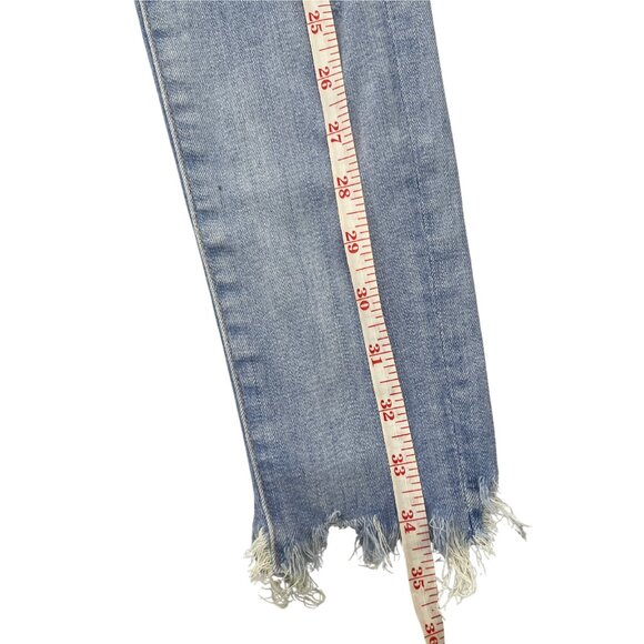 American Eagle Women's Size 2 Ripped Skinny Jeans Distressed Jegging Light Wash - Picture 8 of 13